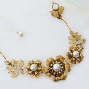Erin Cole Convertible Brass Flower Belt or Headband NWT